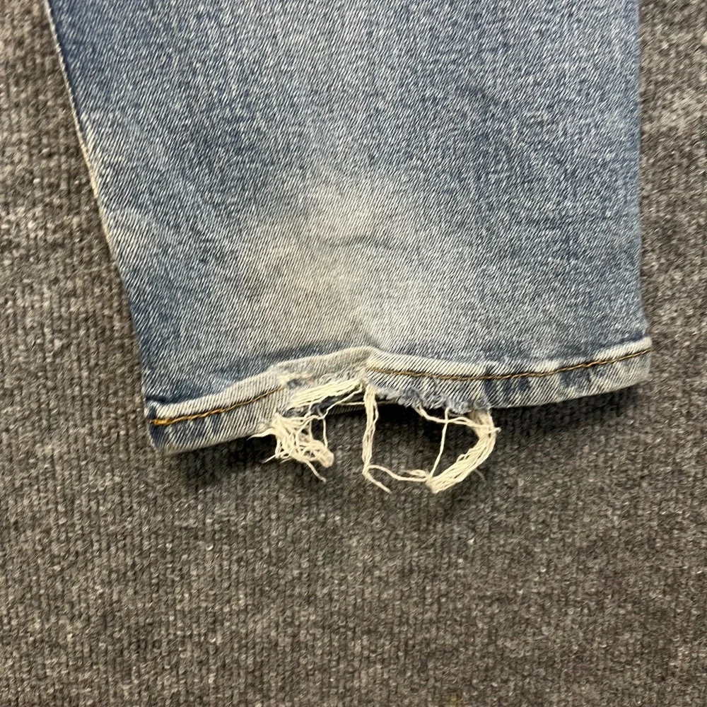Levi's 505 Taper Fit Jeans Mens Blue Denim Stretch Classic Zip Fly 38X31 - Flaws